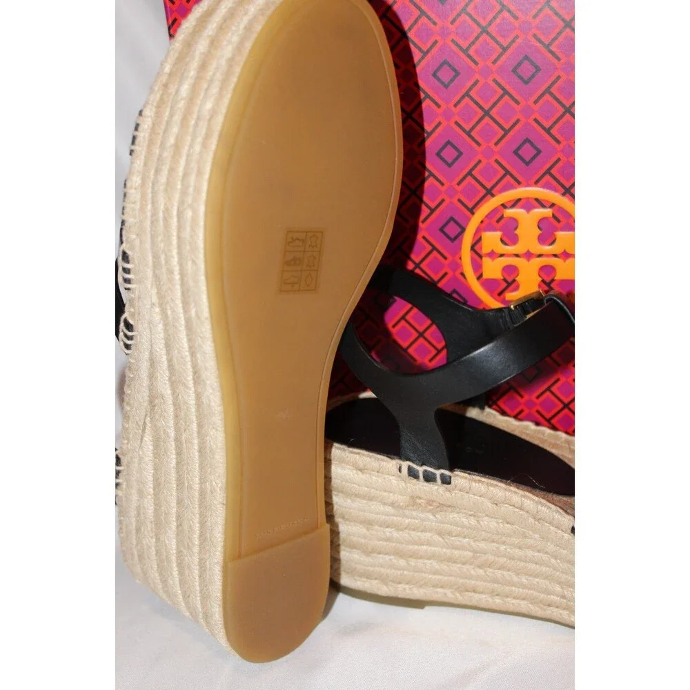 TORY‎ BURCH WOMEN'S STRAPPY FISHERMAN ESPADRILLE SANDALS BLACK NIB $278